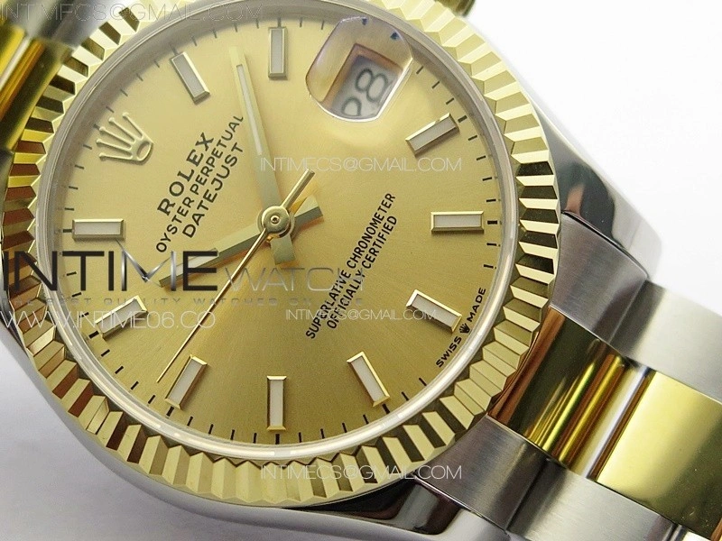 DateJust 31mm 178271 SS YG APSF Best Edition YG Dial Sticks Markers on Oyster Bracelet A2824