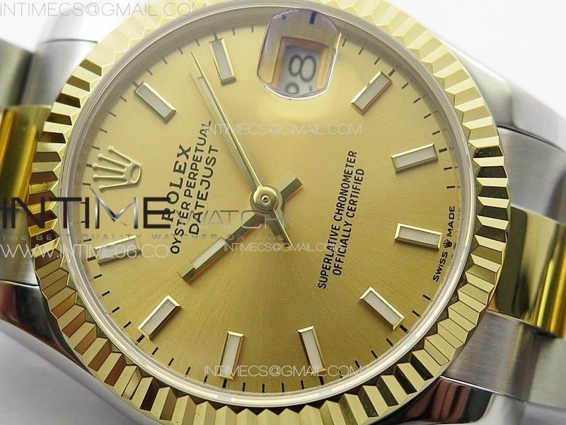 DateJust 31mm 178271 SS YG APSF Best Edition YG Dial Sticks Markers on Oyster Bracelet A2824