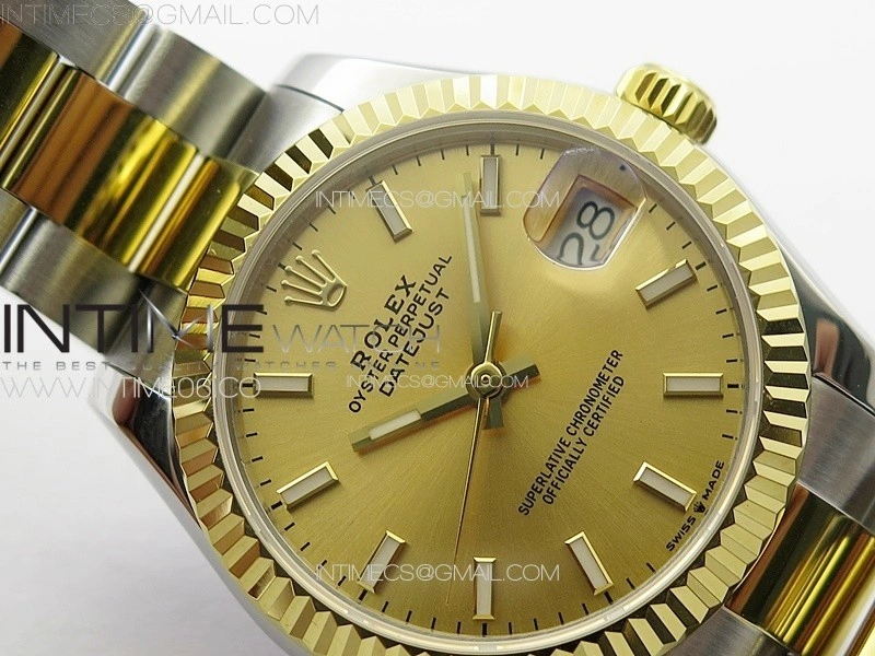 DateJust 31mm 178271 SS YG APSF Best Edition YG Dial Sticks Markers on Oyster Bracelet A2824