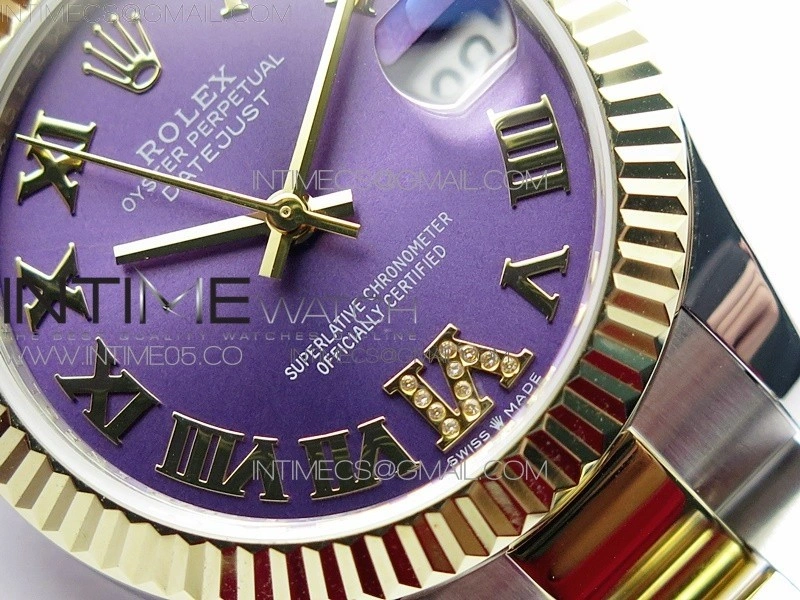 Datejust 31mm 278273 SS YG BP Best Edition Purple Roman Markers Dial on SS YG Oyster Bracelet