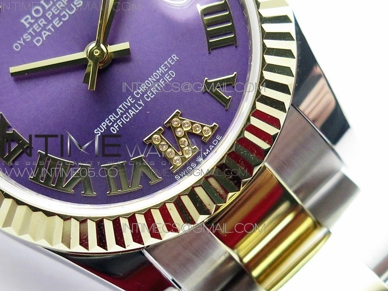 Datejust 31mm 278273 SS YG BP Best Edition Purple Roman Markers Dial on SS YG Oyster Bracelet