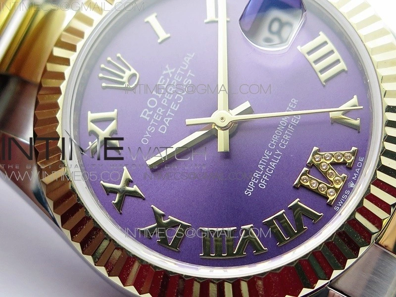 Datejust 31mm 278273 SS YG BP Best Edition Purple Roman Markers Dial on SS YG Oyster Bracelet