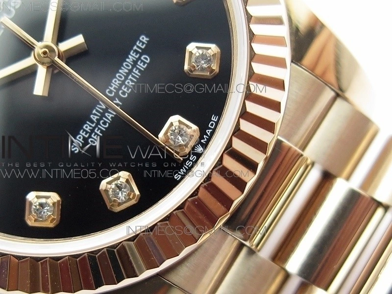 Datejust 31mm 278275 RG BP Best Edition Black Crystal Markers Dial on RG President Bracelet