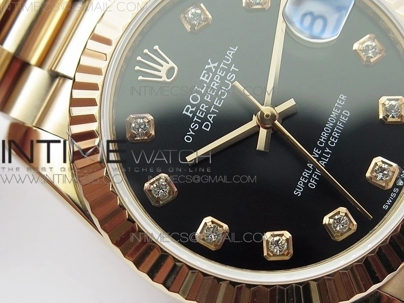 Datejust 31mm 278275 RG BP Best Edition Black Crystal Markers Dial on RG President Bracelet