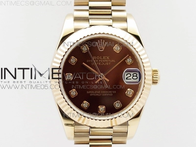 Datejust 31mm 278275 RG BP Best Edition Brown Crystal Markers Dial on RG President Bracelet