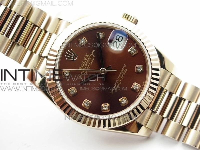 Datejust 31mm 278275 RG BP Best Edition Brown Crystal Markers Dial on RG President Bracelet