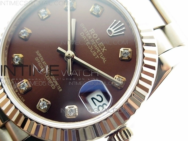 Datejust 31mm 278275 RG BP Best Edition Brown Crystal Markers Dial on RG President Bracelet