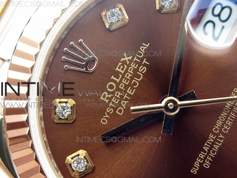 Datejust 31mm 278275 RG BP Best Edition Brown Crystal Markers Dial on RG President Bracelet