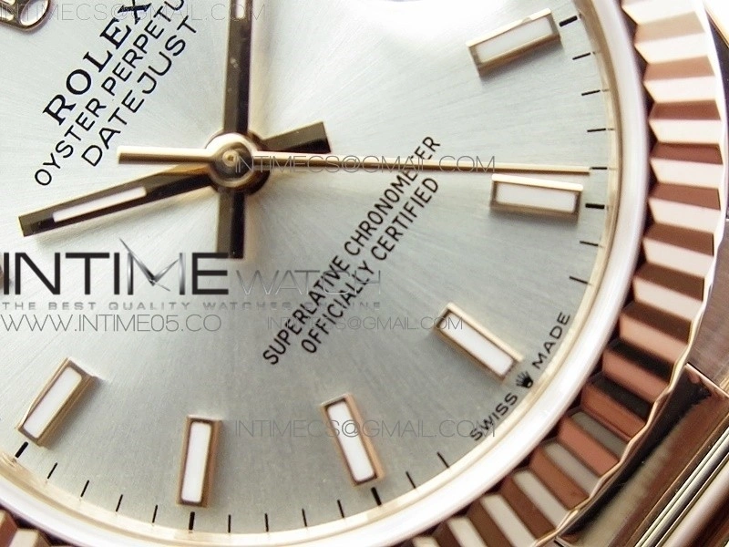Datejust 31mm 278275 RG BP Best Edition Silver Sticks Markers Dial on RG President Bracelet