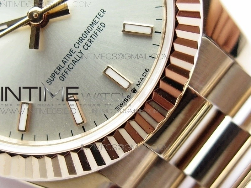 Datejust 31mm 278275 RG BP Best Edition Silver Sticks Markers Dial on RG President Bracelet