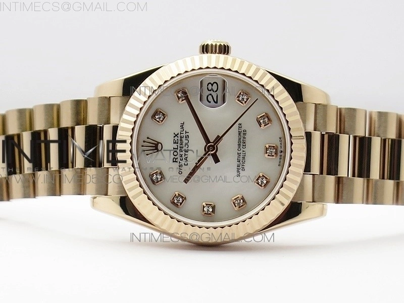 Datejust 31mm 278275 RG BP Best Edition White Crystal Markers Dial on RG President Bracelet