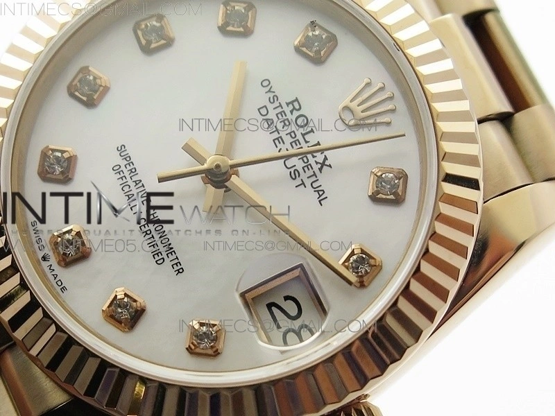 Datejust 31mm 278275 RG BP Best Edition White Crystal Markers Dial on RG President Bracelet