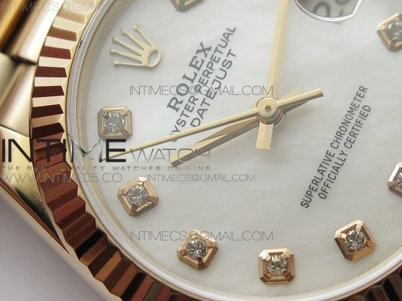 Datejust 31mm 278275 RG BP Best Edition White Crystal Markers Dial on RG President Bracelet