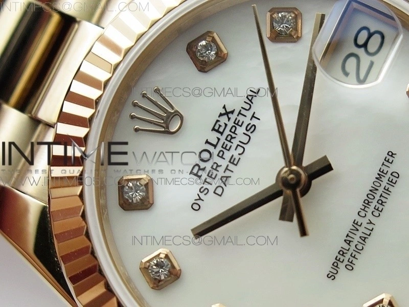 Datejust 31mm 278275 RG BP Best Edition White Crystal Markers Dial on RG President Bracelet