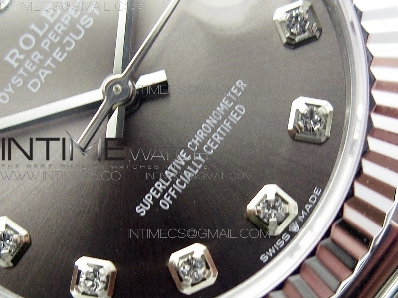 Datejust 31mm 278275 SS BP Best Edition Gray Crystals Markers Dial on SS President Bracelet
