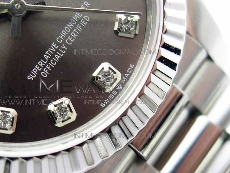 Datejust 31mm 278275 SS BP Best Edition Gray Crystals Markers Dial on SS President Bracelet