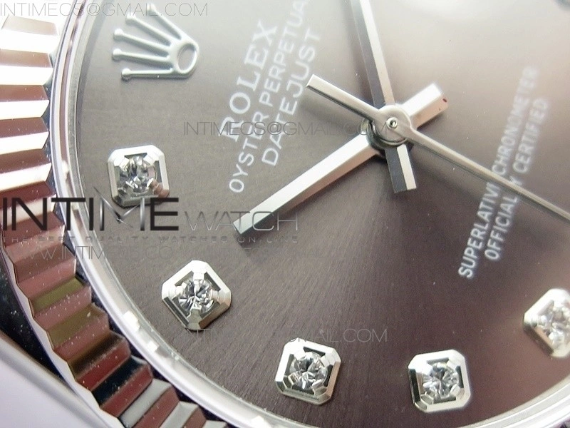 Datejust 31mm 278275 SS BP Best Edition Gray Crystals Markers Dial on SS President Bracelet