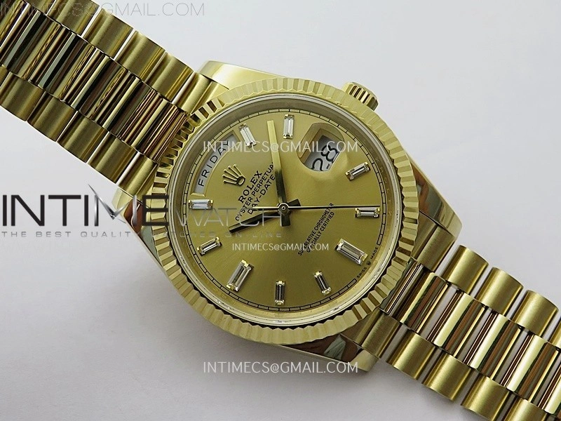Day Date 228238 40mm 904L YG QF Gain Weight Gold Dial T Dia Markers on YG President Bracelet A2836