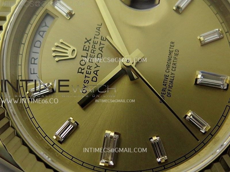 Day Date 228238 40mm 904L YG QF Gain Weight Gold Dial T Dia Markers on YG President Bracelet A2836