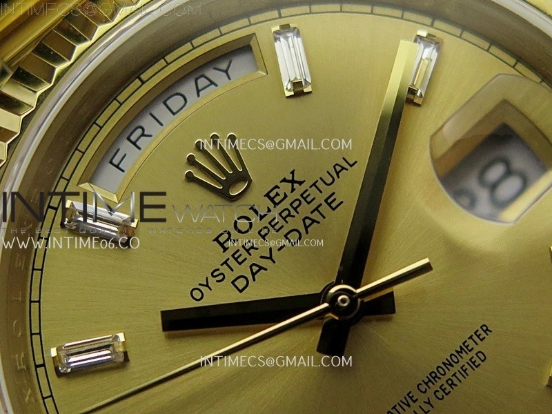 Day Date 228238 40mm 904L YG QF Gain Weight Gold Dial T Dia Markers on YG President Bracelet A2836