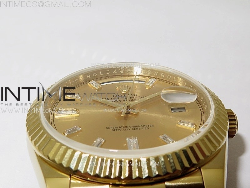 Day Date 228238 40mm 904L YG QF Gain Weight Gold Dial T Dia Markers on YG President Bracelet A2836