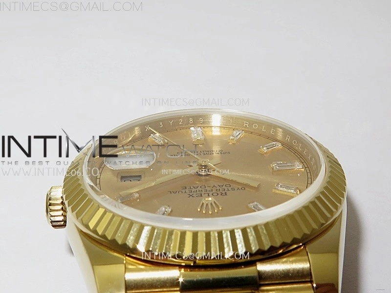 Day Date 228238 40mm 904L YG QF Gain Weight Gold Dial T Dia Markers on YG President Bracelet A2836