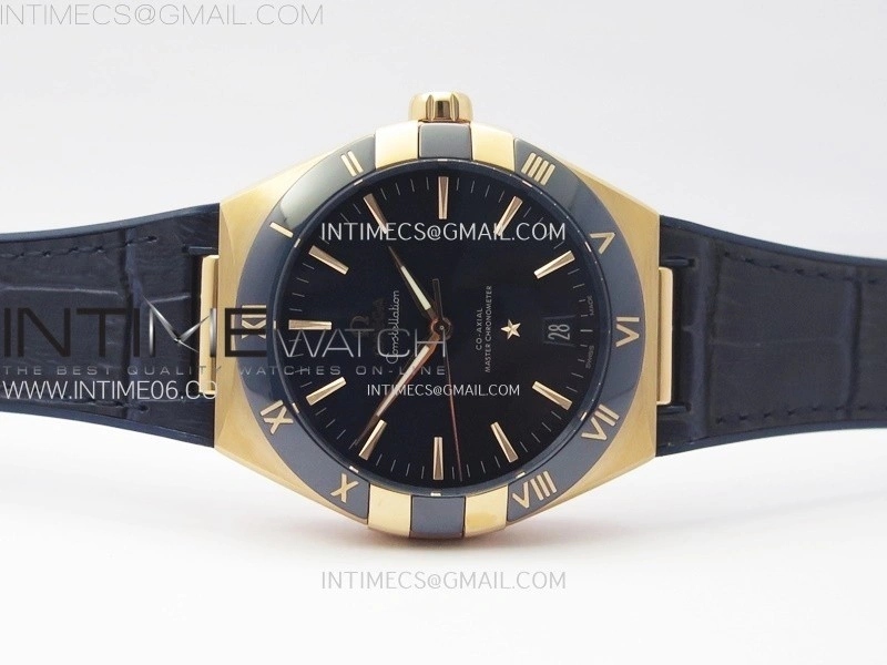 Constellation 41mm Blue Ceramic Bezel RG VSF 1:1 Best Edition Blue Dial on Blue Gummy Strap A8900