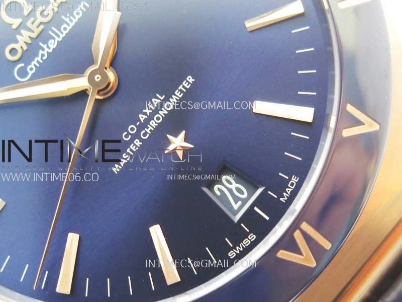 Constellation 41mm Blue Ceramic Bezel RG VSF 1:1 Best Edition Blue Dial on Blue Gummy Strap A8900