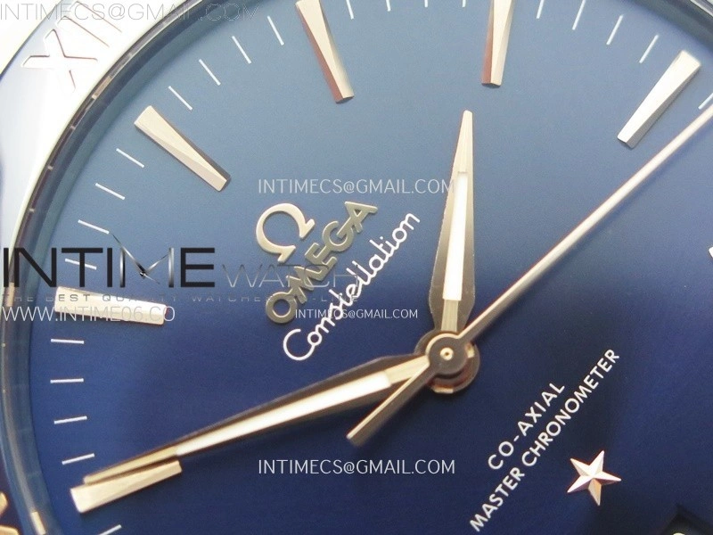 Constellation 41mm Blue Ceramic Bezel RG VSF 1:1 Best Edition Blue Dial on Blue Gummy Strap A8900