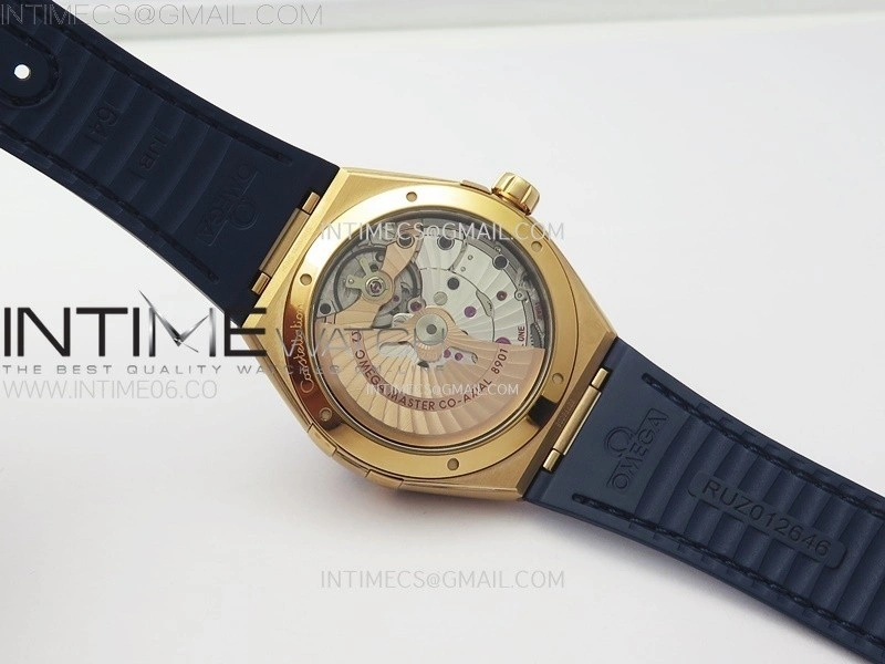 Constellation 41mm Blue Ceramic Bezel RG VSF 1:1 Best Edition Blue Dial on Blue Gummy Strap A8900