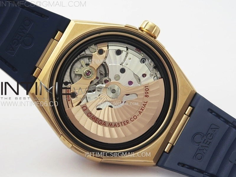 Constellation 41mm Blue Ceramic Bezel RG VSF 1:1 Best Edition Blue Dial on Blue Gummy Strap A8900