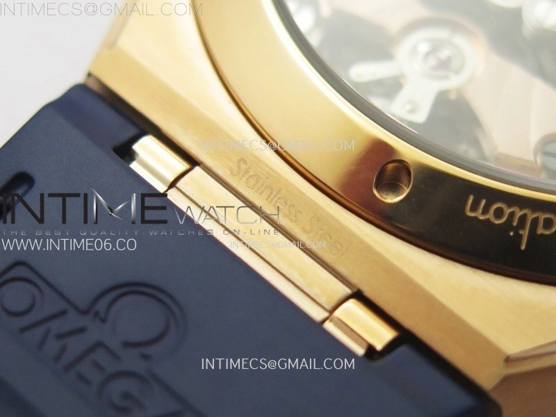 Constellation 41mm Blue Ceramic Bezel RG VSF 1:1 Best Edition Blue Dial on Blue Gummy Strap A8900
