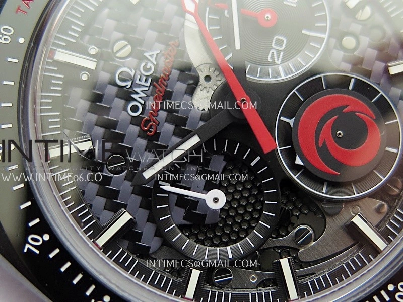 Speedmaster 44mm Ceramic SMF 1:1 Best Edition Carbon Skeleton Dial On Black Leather Strap A3869