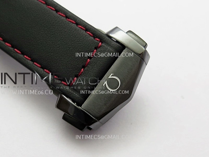 Speedmaster 44mm Ceramic SMF 1:1 Best Edition Carbon Skeleton Dial On Black Leather Strap A3869