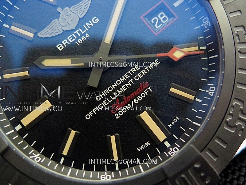 Avenger BlackBird 44mm DLC GF 1:1 Best Edition Titanium Case Black Dial On Black Nylon Strap A2824 V4