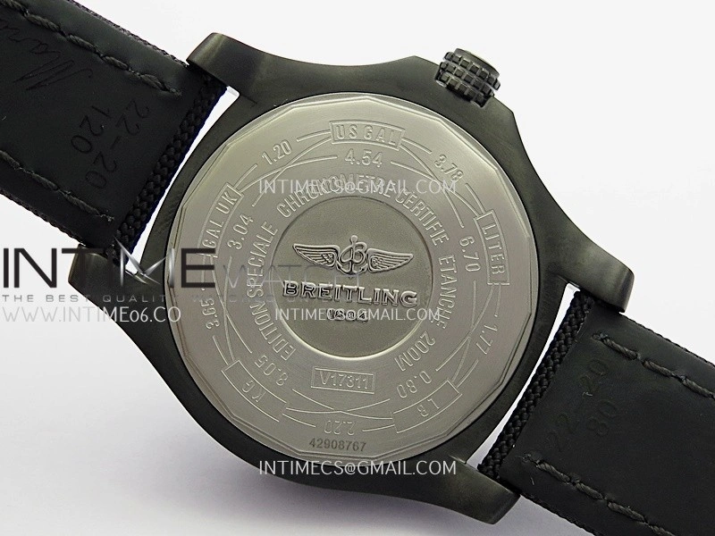 Avenger BlackBird 44mm DLC GF 1:1 Best Edition Titanium Case Black Dial On Black Nylon Strap A2824 V4