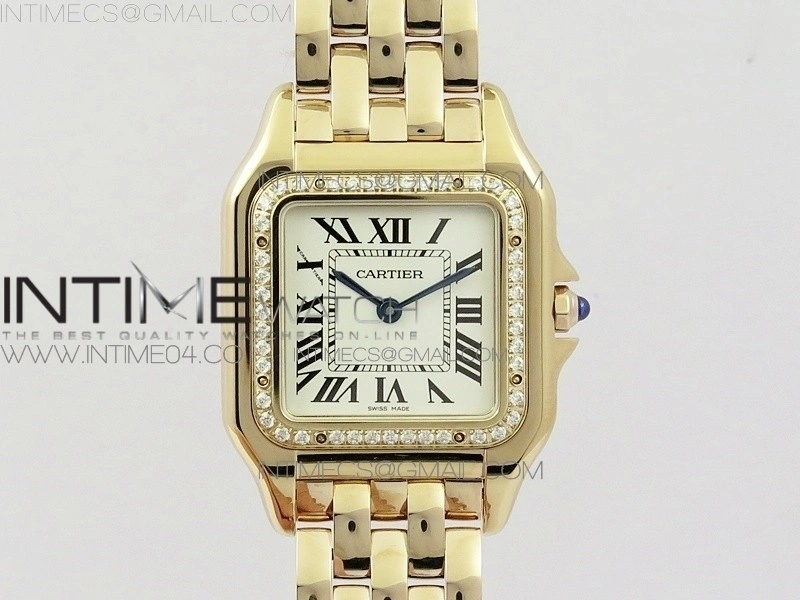 Panthère Secrete Ladies 27mm Diamond Bezel RG 8848F 1:1 Best Edition White Dial on RG Bracelet Ronda Quartz