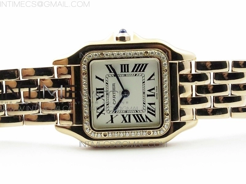 Panthère Secrete Ladies 27mm Diamond Bezel RG 8848F 1:1 Best Edition White Dial on RG Bracelet Ronda Quartz