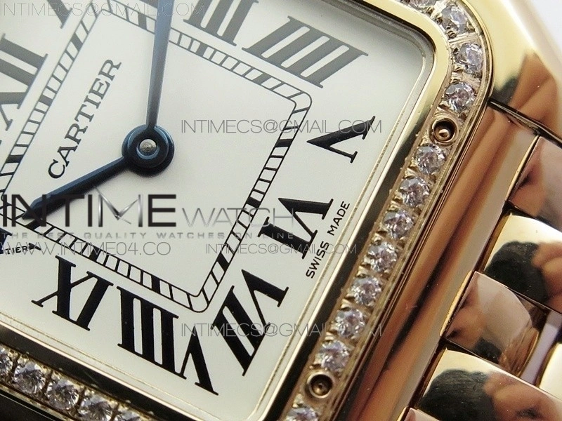 Panthère Secrete Ladies 27mm Diamond Bezel RG 8848F 1:1 Best Edition White Dial on RG Bracelet Ronda Quartz