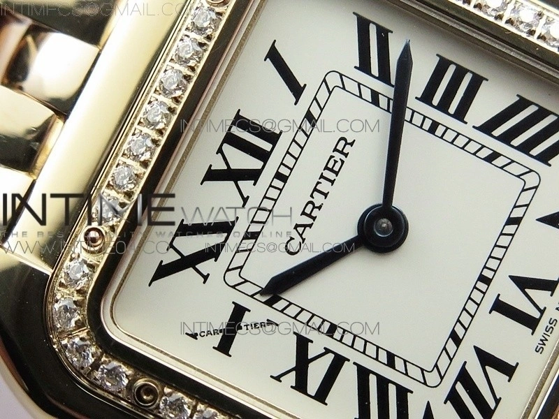Panthère Secrete Ladies 27mm Diamond Bezel RG 8848F 1:1 Best Edition White Dial on RG Bracelet Ronda Quartz