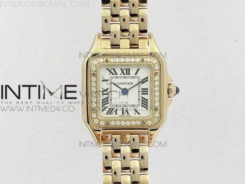 Panthère Secrete Ladies 22mm Diamond Bezel RG 8848F 1:1 Best Edition White Dial on RG Bracelet Ronda Quartz