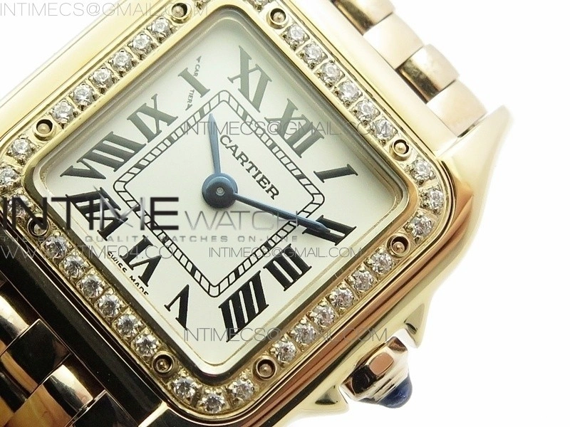 Panthère Secrete Ladies 22mm Diamond Bezel RG 8848F 1:1 Best Edition White Dial on RG Bracelet Ronda Quartz