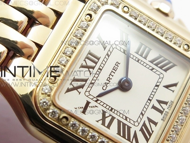 Panthère Secrete Ladies 22mm Diamond Bezel RG 8848F 1:1 Best Edition White Dial on RG Bracelet Ronda Quartz