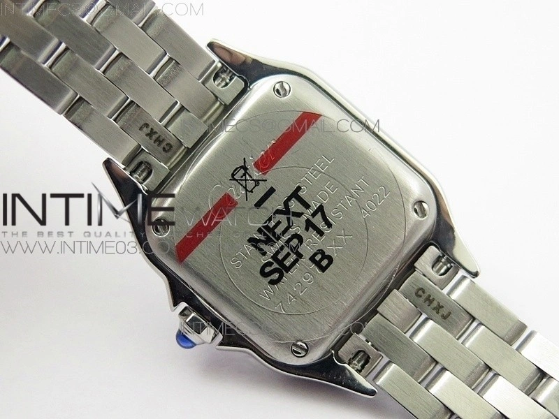 Panthère Secrete Ladies 22mm Diamond Bezel SS 8848F 1:1 Best Edition White Dial on SS Bracelet Ronda Quartz