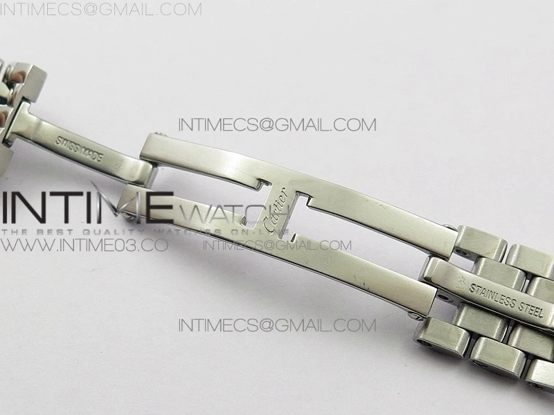 Panthère Secrete Ladies 27mm Diamond Bezel SS 8848F 1:1 Best Edition White Dial on SS Bracelet Ronda Quartz