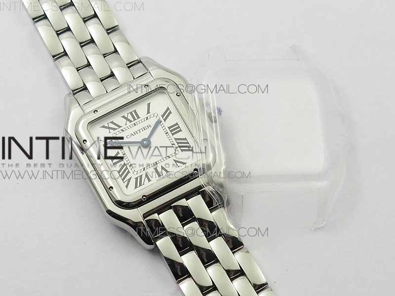 Panthère Secrete Ladies 27mm Diamond Bezel SS 8848F 1:1 Best Edition White Dial on SS Bracelet Ronda Quartz