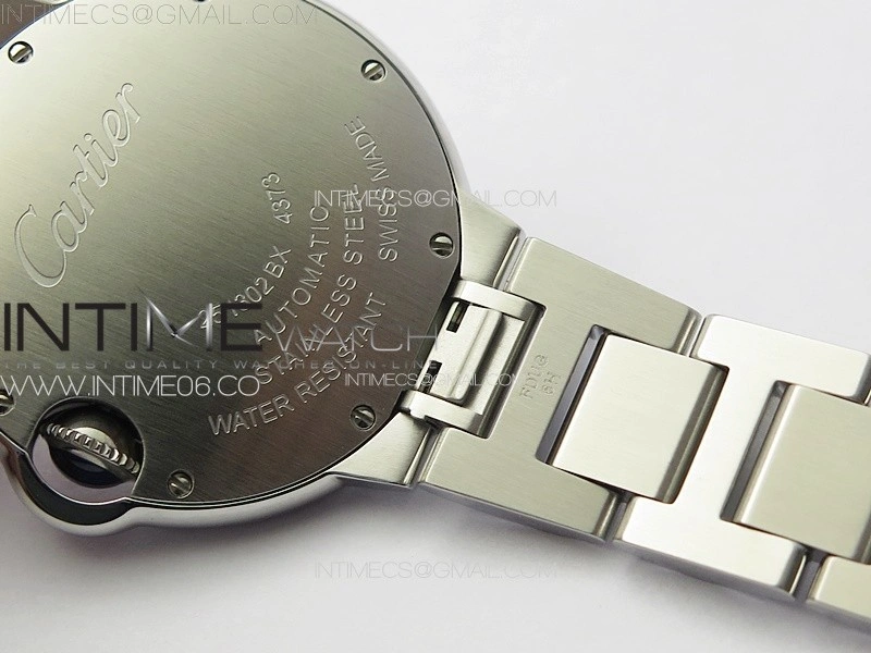 Ballon Bleu 33mm Diamonds Bezel SS 3KF 1:1 Best Edition White Textured Dial on SS Bracelet A076
