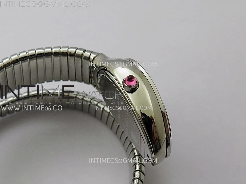 Serpenti 35mm Diamonds Bezel SS BVF 1:1 Best Edition Silver Dial on SS Bracelet Ronda Quartz