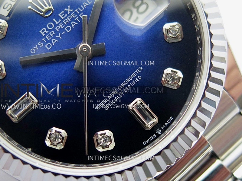 Day Date 128239 36mm KF 1:1 Best Edition Blue Ombre Dial Ctystal Marker On President Bracelet A2836