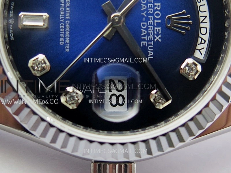 Day Date 128239 36mm KF 1:1 Best Edition Blue Ombre Dial Ctystal Marker On President Bracelet A2836
